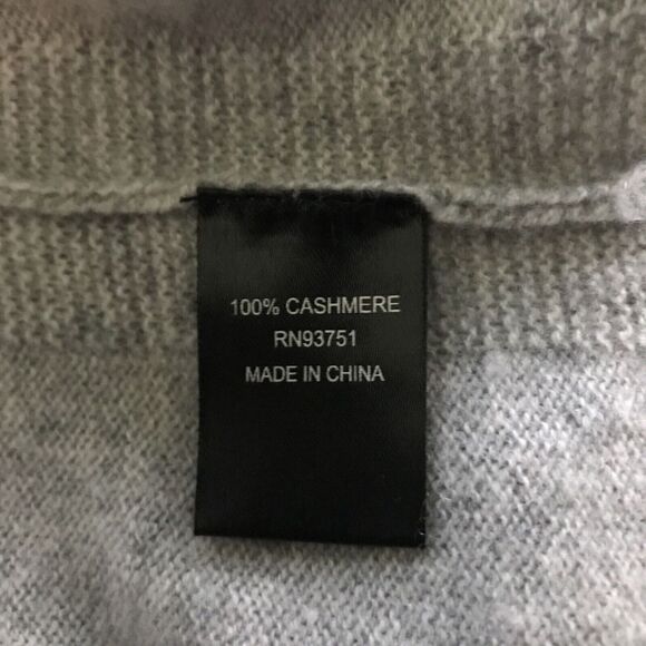 LUSSO CASHMERE Desiree Cashmere Turtleneck Size Small Grey - Picture 7 of 9
